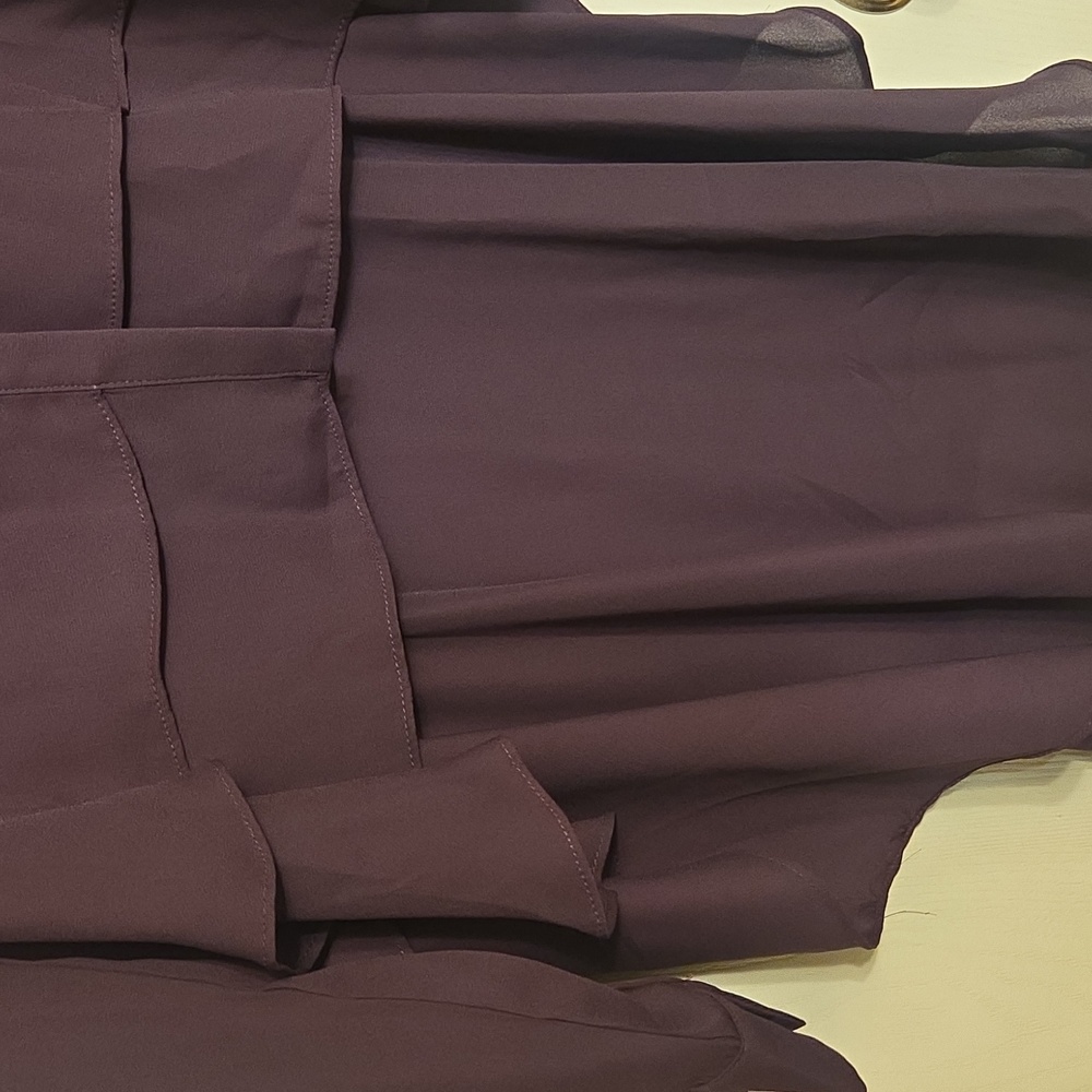 Soprano ruffle high-low Deep Purple shirt, Brand New. Med.